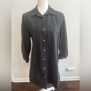 ASOS Black Button-Down Denim Shirt Dress